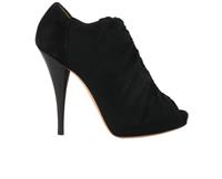 Fendi Open Toe Sock Heels Black Fabric Womens 3.5