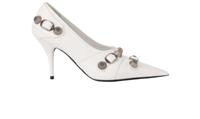 Balenciaga Cagole Pumps White Leather Womens 3