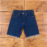 Vintage Levi's Denim Shorts 26 Levis 501 Raw Hem USA Made 90s Dark Wash Blue - 26 Regular