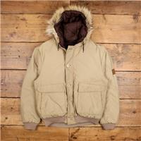 Vintage Sears Puffer Jacket L 80s Wearmaster Down Beige - 46 Regular