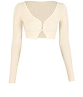 Jacquemus Le Cardigan Alzou Cropped Cardigan Womens 4 Cream Mohair Polyester (Po
