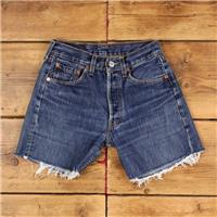 Vintage Levi's Denim Shorts 26 Levis 501 Raw Hem Jorts Womens Medium Wash Blue - 26 Regular