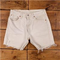 Vintage Levi's Denim Shorts 34 Levis 501 Raw Hem Jorts Light Wash Bermuda - 34 Regular