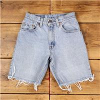 Vintage Levi's Denim Shorts 25 Levis Raw Hem Jorts Womens Stonewash Bermuda - 25 Regular
