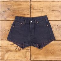 Vintage Levi's Denim Shorts 29 Levis 501 Raw Hem USA Made 90s Womens Dark Wash - 29 Regular