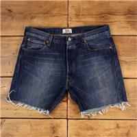 Vintage Levi's Denim Shorts 34 Levis 501 Raw Hem Jorts Medium Wash Bermuda - 34 Regular