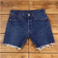 Vintage Levi's Denim Shorts 31 Levis 501 XX Raw Hem USA Made 90s Jorts Bermuda - 31 Regular