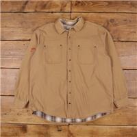 Vintage L.L.Bean Workwear Shirt Snap XL Lined Snap Mens Long Sleeve Brown - XL Regular