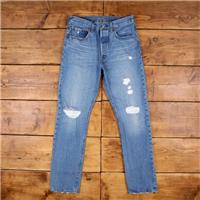 Vintage Levis 501 Jeans 30 x 32 USA Made Light Wash Straight Blue Red Tab - 30 Regular