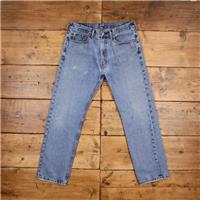 Vintage Levis 505 Jeans 34 x 31 Stonewash Straight Blue Red Tab Denim - 34 Regular