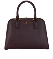 Prada Pyramid Handheld Leather Burgundy