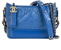 Chanel Small Gabrielle Crossbody Shoulder Bag Leather Blue