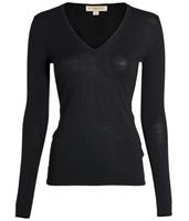 Burberry V- Neck Jumper Womens XS Black Wool