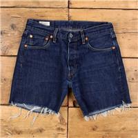 Vintage Levi's Denim Shorts 30 Levis Lot 501 Raw Hem Big E Premium Jorts Dark - 30 Regular