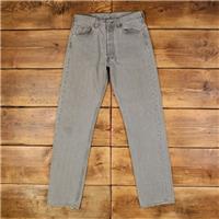 Vintage Levis 501 Jeans 31 x 34 90s Light Wash Straight Grey Red Tab Denim - 31 Regular