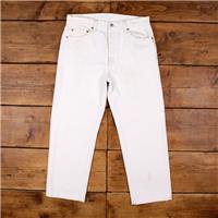 Vintage Levis 501 Jeans 34 x 26 USA Made 90s Light Wash Straight White Red Tab - 34 Regular