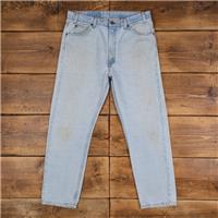 Vintage Levis 505 Jeans 35 x 30 USA Made 90s Stonewash Straight Blue Denim - 35 Regular