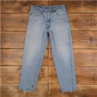 Vintage Levis 550 Jeans 34 x 31 90s Stonewash Tapered Blue Red Tab Denim - 34 Regular