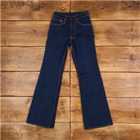 Vintage Levis 507 Jeans 24 x 31 Big E Talon Zipper USA Made 70s Dark Wash Blue - 24 Regular