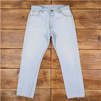 Vintage Levis 510 Jeans 33 x 30 90s Light Wash Straight Blue Red Tab Denim - 33 Regular