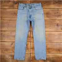 Vintage Levis 505 Jeans 36 x 32 90s Stonewash Straight Blue Red Tab Denim - 36 Regular