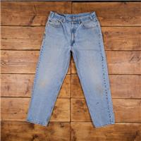 Vintage Levis 550 Jeans 35 x 30 Stonewash Tapered Blue Red Tab Denim - 35 Regular