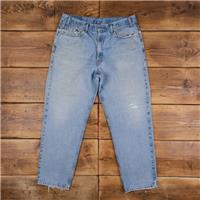 Vintage Levis 550 Jeans 35 x 30 90s Stonewash Tapered Blue Red Tab Denim - 35 Regular