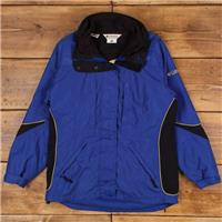 Vintage Columbia Outdoor Coat M Padded Detachable Fleece Blue Womens - M Regular