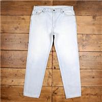 Vintage Levis 510 Jeans 38 x 33 90s Light Wash Straight Blue Orange Tab Denim - 38 Regular