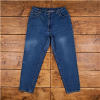 Vintage Levis 550 Jeans 35 x 31 90s Dark Wash Tapered Blue Womens Red Tab - 35 Regular