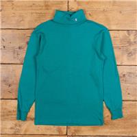 Vintage Champion Single Stitch T Shirt Blank Medium 80s Long Sleeve Green Tee - Medium Regular