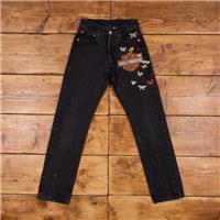 Vintage Levis 501 Jeans 25 x 31 Dark Wash Straight Black Womens Red Tab Denim - 25 Regular