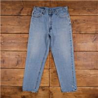 Vintage Levis 550 Jeans 35 x 30 USA Made Stonewash Tapered Blue Red Tab Denim - 35 Regular