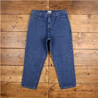Vintage L.L. Bean Jeans Pants Trousers 34x28 Denim Petite Womens Tapered Blue - 34 Regular