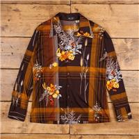 Vintage Oui Oui Plaid Shirt Button XL 80s Floral Fruit Womens Long Sleeve - XL Regular