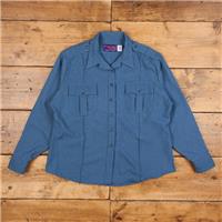 Vintage Horace Small Workwear Shirt Button XL Womens Long Sleeve Blue Solid - XL Regular