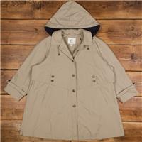 Vintage Misty Harbor Overcoat Coat XL 90s Single Breasted Hooded Mac Beige - 46 Regular