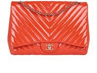 Chanel Maxi Single Flap Patent Leather Red