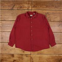 Vintage L.L.Bean Casual Shirt Button XL Mens Long Sleeve Red Solid - XL Regular
