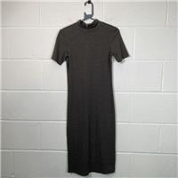Zara Grey Bodycon Midi Dress / Size L / Midi / Womens / Grey / Polyester - L Regular