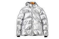 RAINS Insulated Jacket Puffer Silver Women's XS Hooded Waterproof Insulated - XS Regular