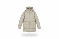 Rains women's Insulated jacket Beige S Hooded Water-Resistant Long - S Regular