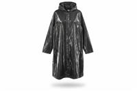 RAINS women's Long Black Hooded jacket Size S Waterproof Lightweight - S Regular