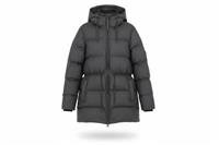 Rains Women's Long Insulated jacket Black Size S Hooded Quilted - S Regular