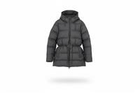 RAINS women's Insulated Jacket Black L Hooded Long Zip Closure Adjustable Waist - L Regular