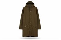 RAINS men's Rain Coat Brown M Waterproof Hooded Snap Closure - M Regular