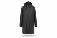 RAINS men's Long Black Jacket XL Hooded Waterproof - XL Regular
