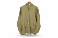 RAINS men's Long Raincoat Beige Size M Hooded Waterproof - M Regular
