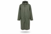 Rains men's jacket Green M Waterproof Hooded Long Length - M Regular