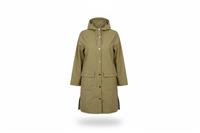 Rains Women's Long Beige Jacket Size S Waterproof Hooded Belted - S Regular